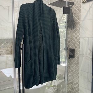 Women’s Large Sonoma Sweater Cardigan with Pockets Dark Green / Teal